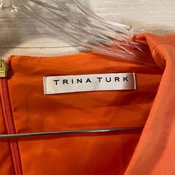 Trina Turk Women's Locale Elbow‎ Sleeve V Neck Midi Dress - Picture 7 of 7